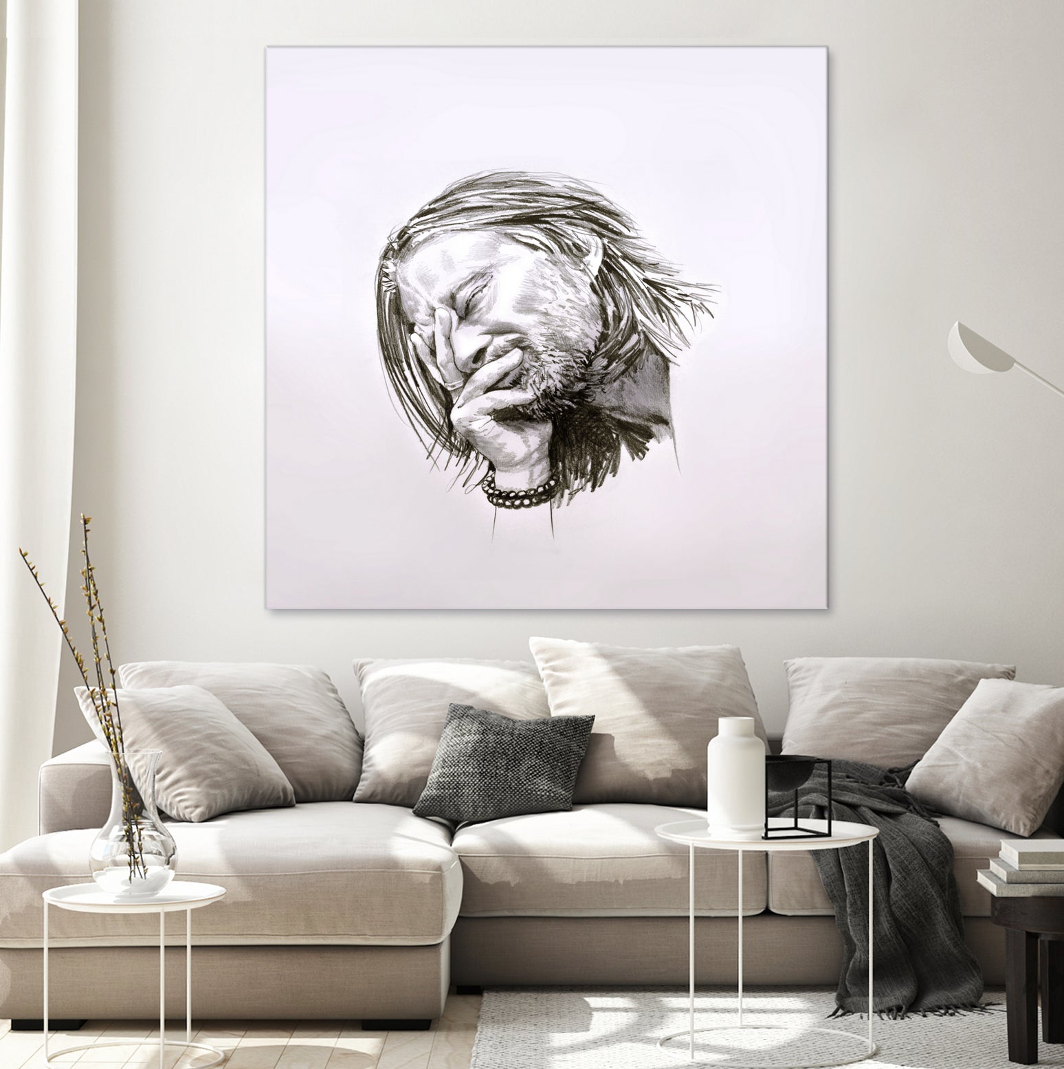 Thom Yorke by Raquel García Maciá on GIANT ART - white mixed media