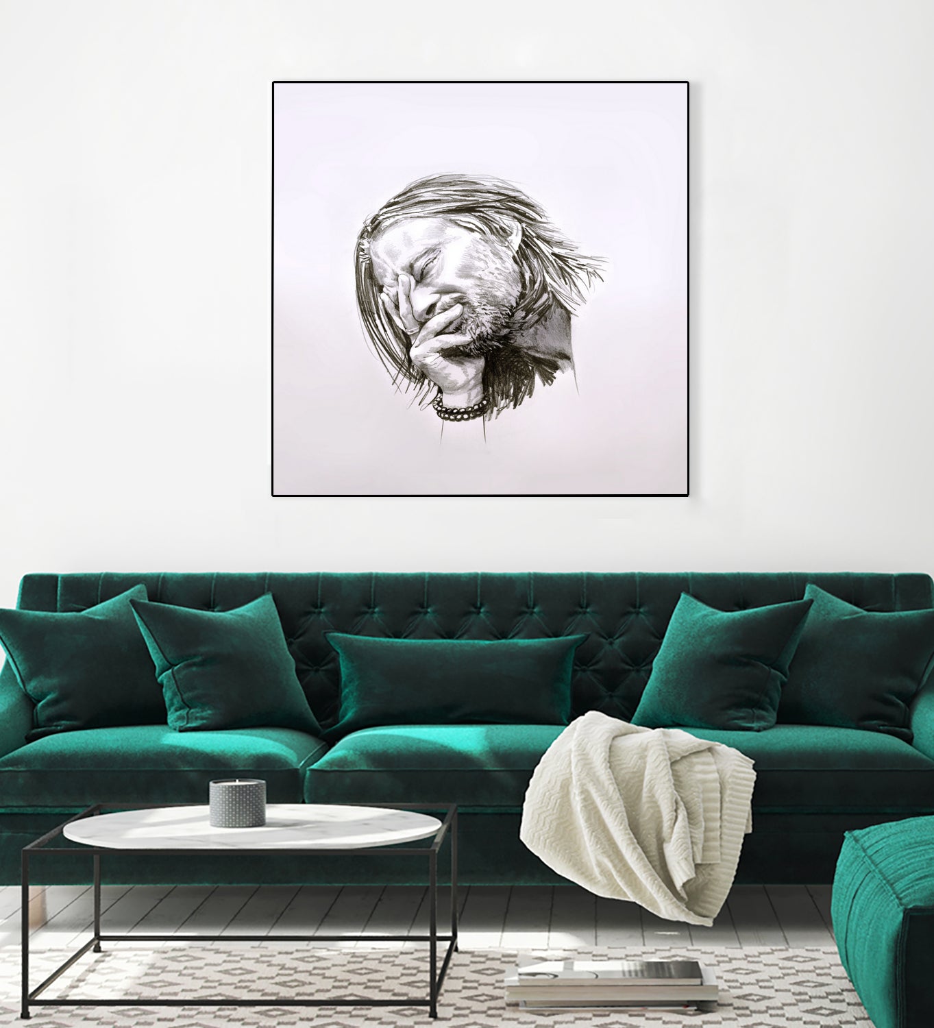 Thom Yorke by Raquel García Maciá on GIANT ART - white mixed media