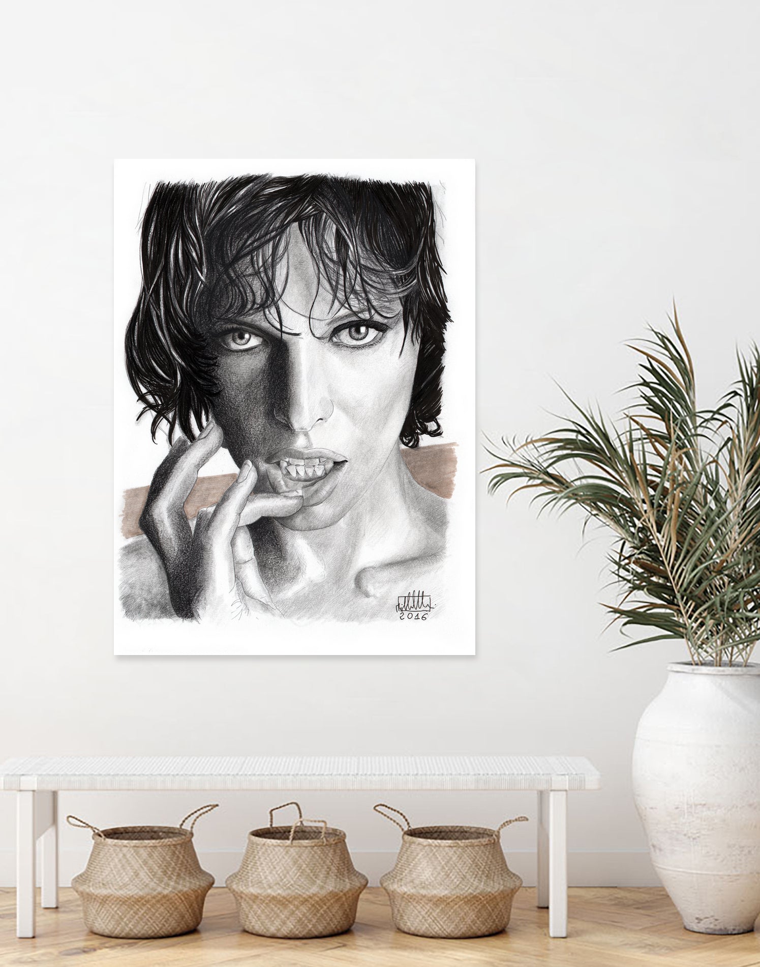 Milla Jovovich by Michele Amadesi on GIANT ART - black mixed media
