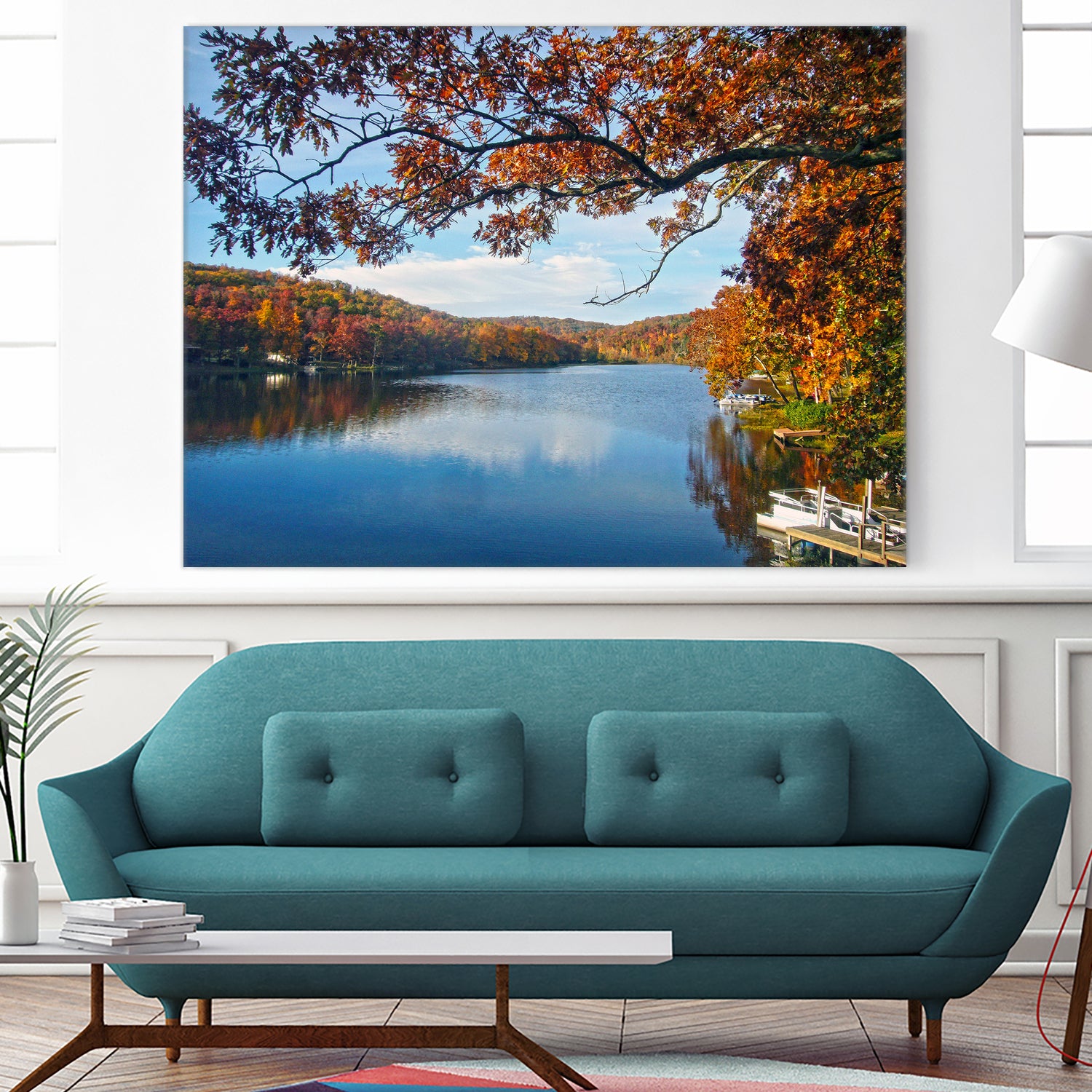 Lake Killarney in Autumn Beauty by Susan Kline on GIANT ART - blue photo illustration