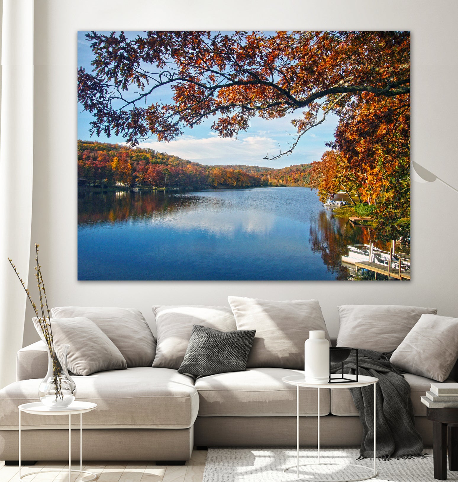 Lake Killarney in Autumn Beauty by Susan Kline on GIANT ART - blue photo illustration