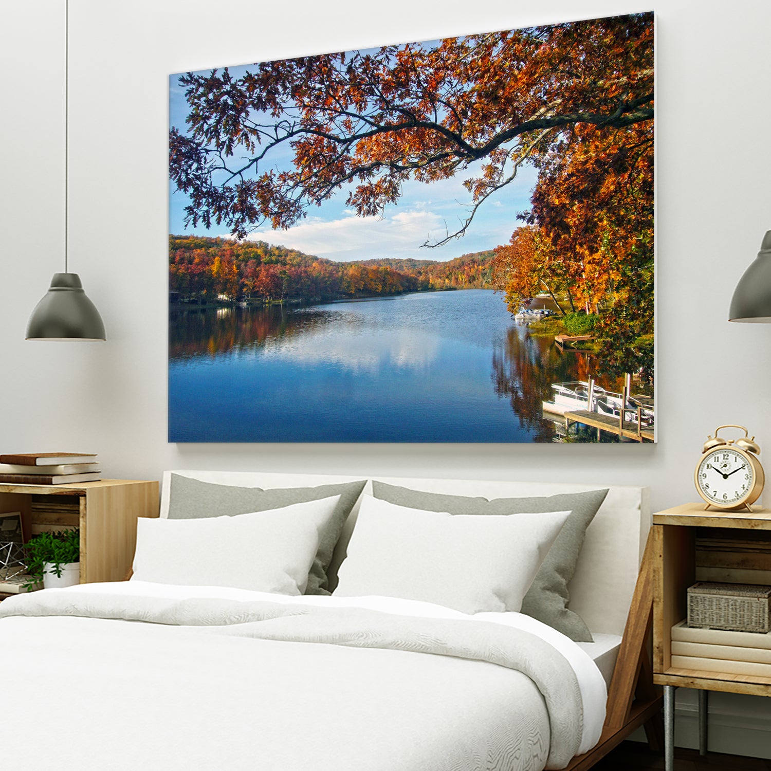 Lake Killarney in Autumn Beauty by Susan Kline on GIANT ART - blue photo illustration