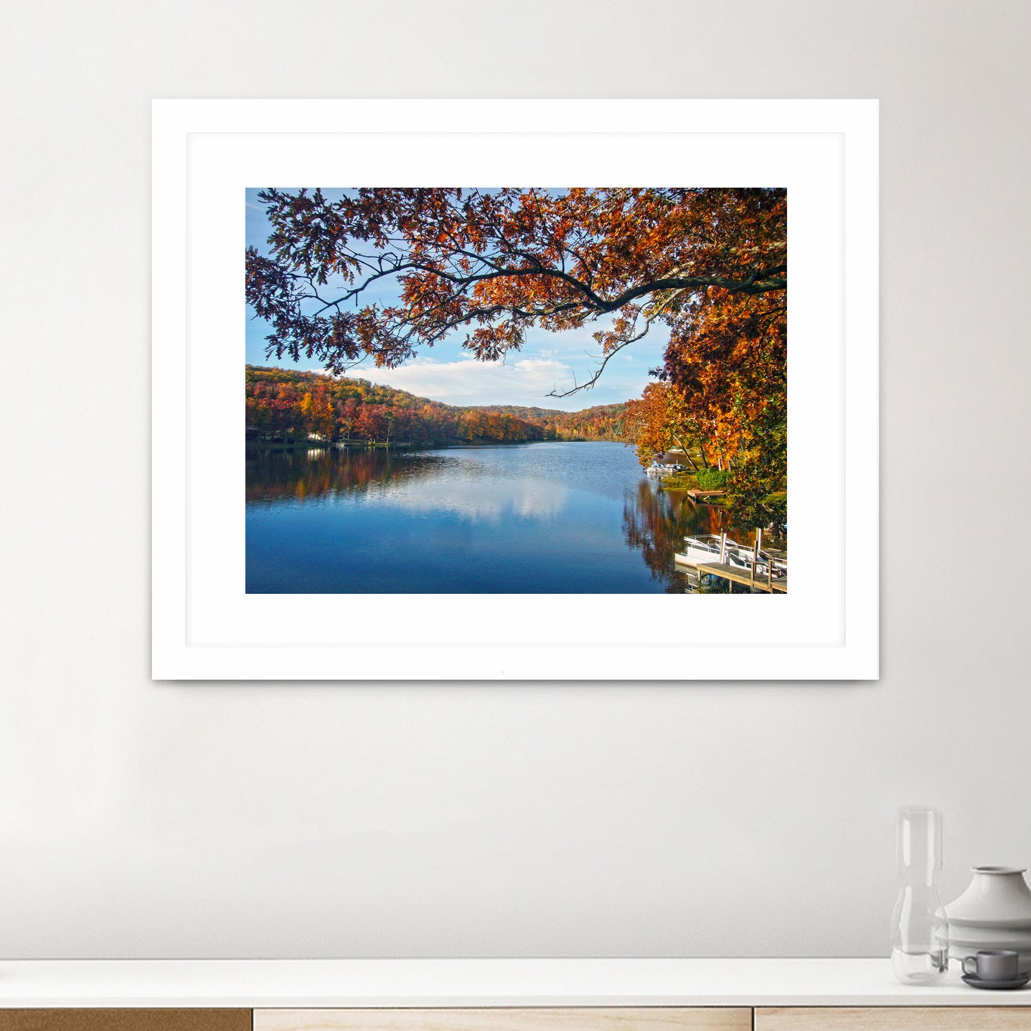 Lake Killarney in Autumn Beauty by Susan Kline on GIANT ART - blue photo illustration