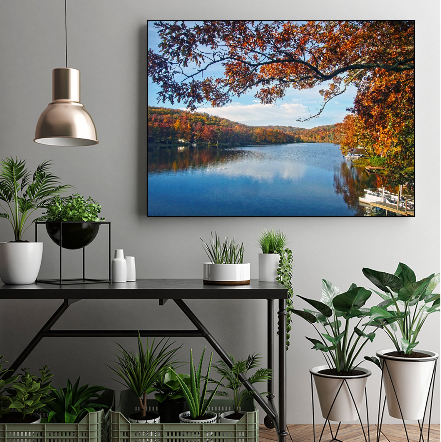 Lake Killarney in Autumn Beauty by Susan Kline on GIANT ART - blue photo illustration