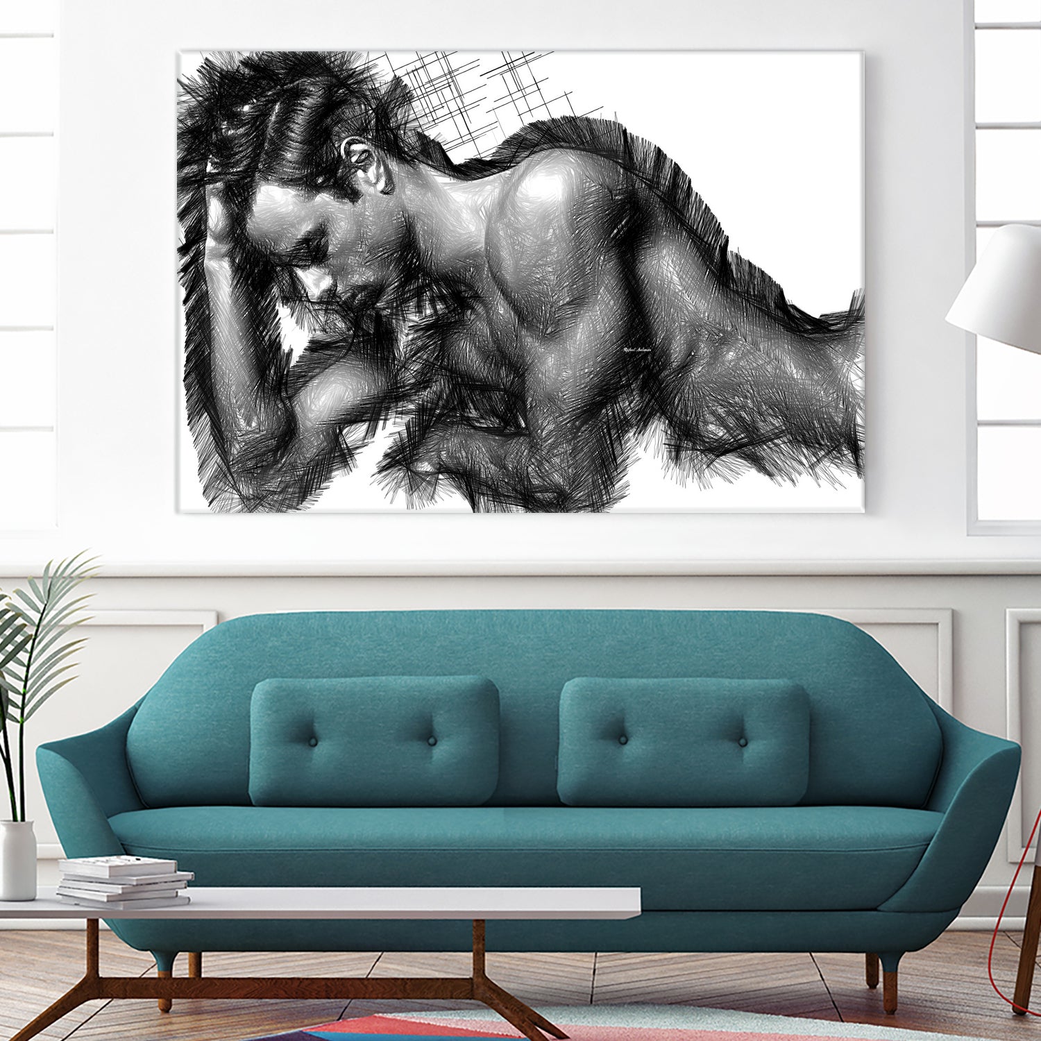 Male Pose 1416 by Rafael Salazar on GIANT ART - black digital painting