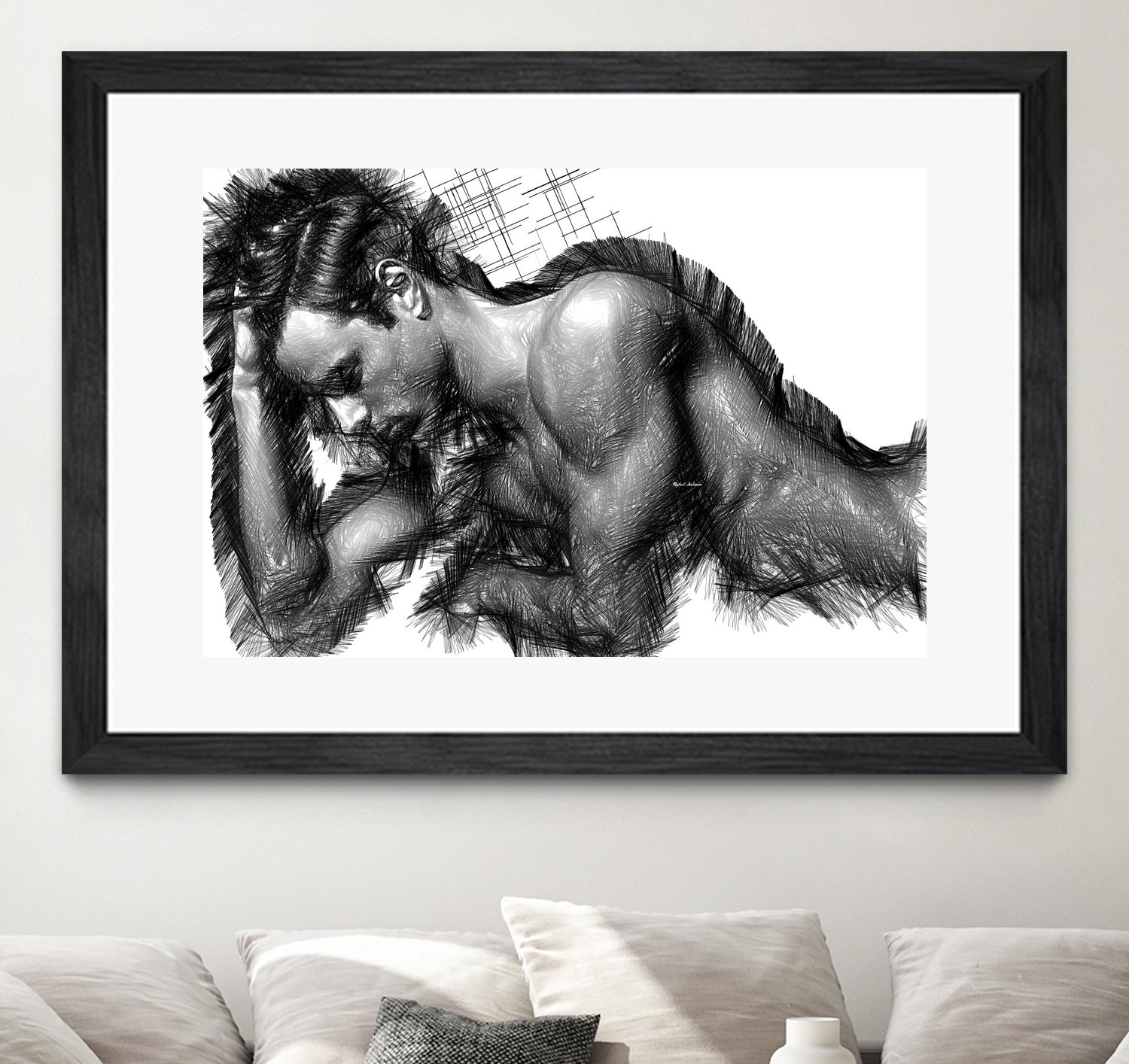 Male Pose 1416 by Rafael Salazar on GIANT ART - black digital painting