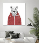 Sporty lion by Solti Balázs on GIANT ART - red digital painting