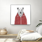 Sporty lion by Solti Balázs on GIANT ART - red digital painting