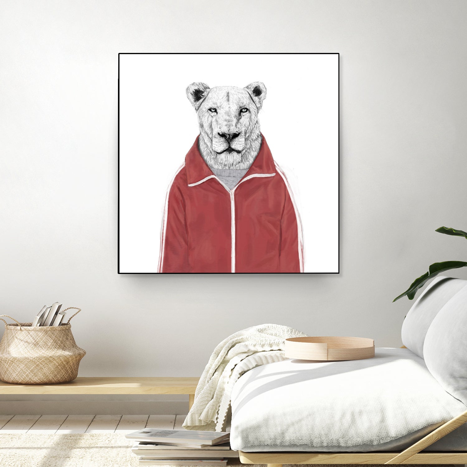 Sporty lion by Solti Balázs on GIANT ART - red digital painting