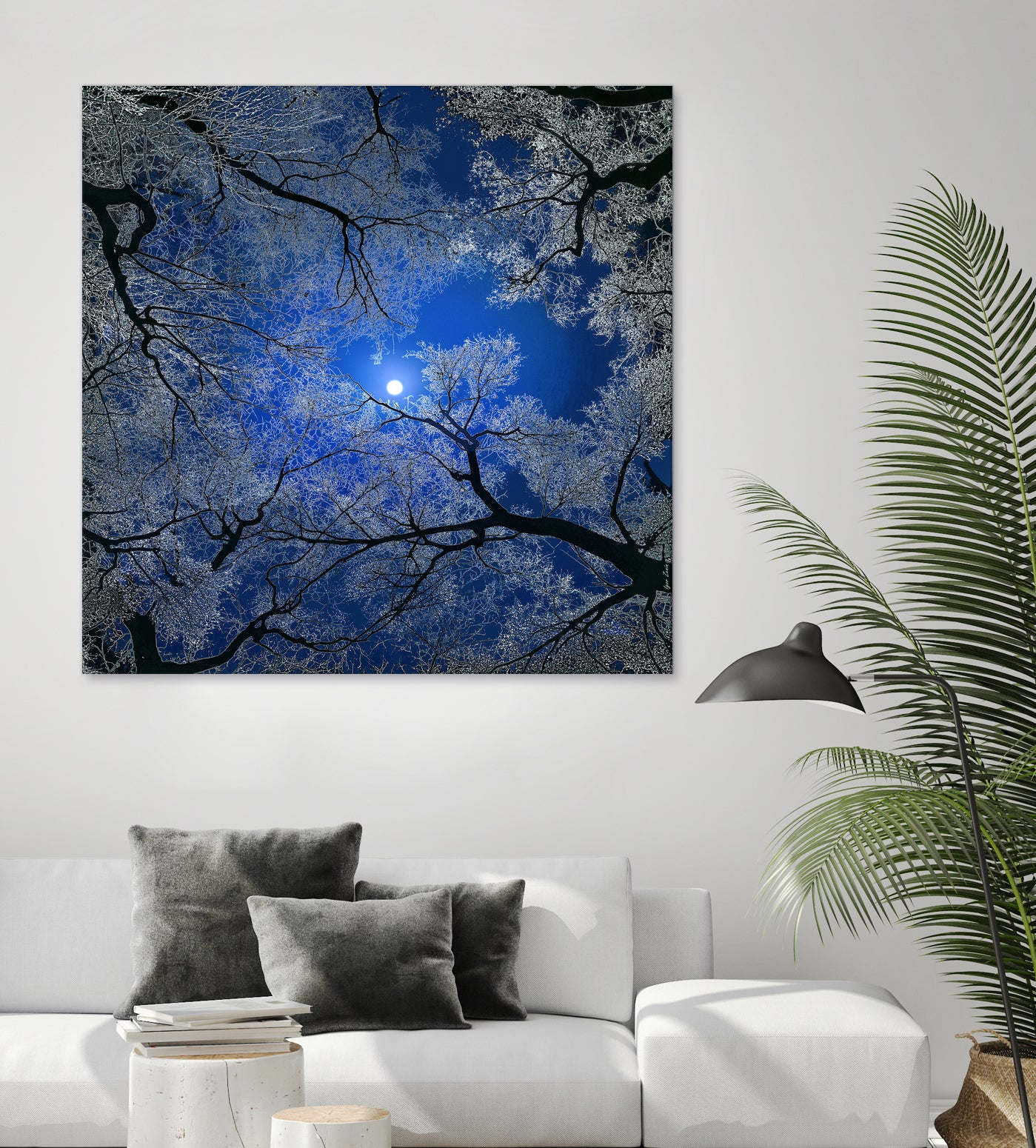 Moonlight Trees by Igor Zenin on GIANT ART - blue digital painting