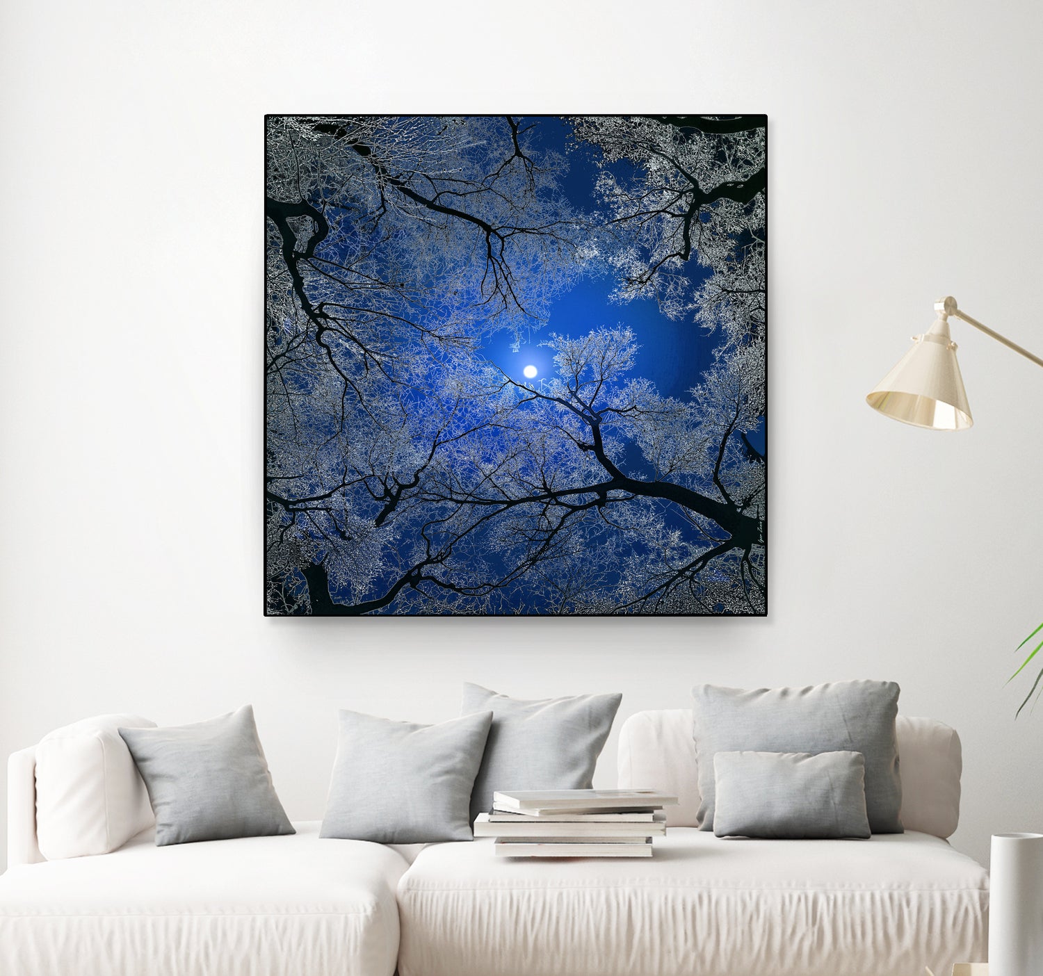 Moonlight Trees by Igor Zenin on GIANT ART - blue digital painting