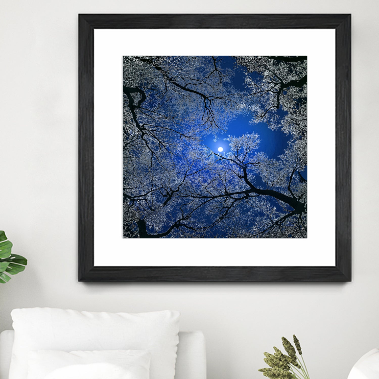 Moonlight Trees by Igor Zenin on GIANT ART - blue digital painting