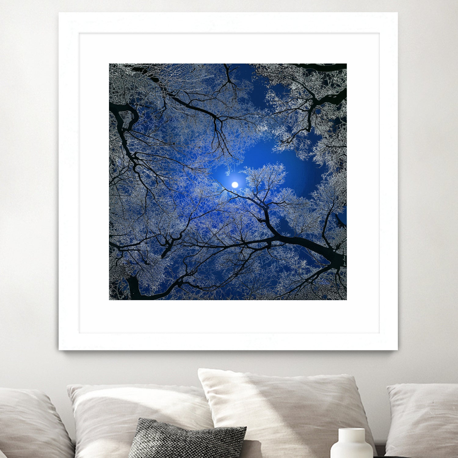 Moonlight Trees by Igor Zenin on GIANT ART - blue digital painting