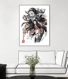 Demon Nezuko sumi-e by Antonio Camarena on GIANT ART - white digital painting