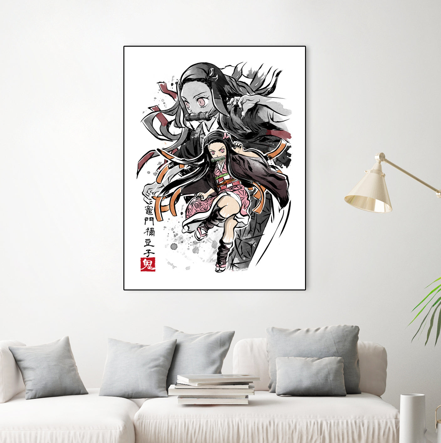 Demon Nezuko sumi-e by Antonio Camarena on GIANT ART - white digital painting