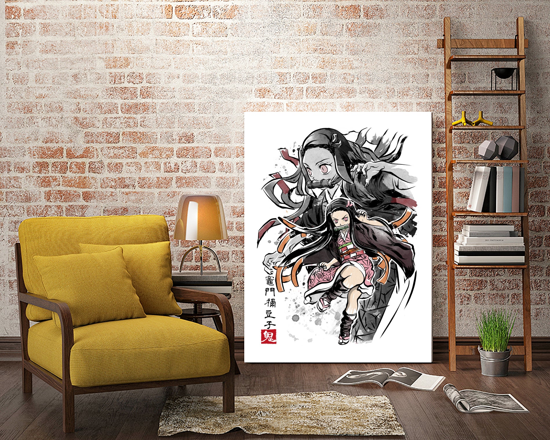 Demon Nezuko sumi-e by Antonio Camarena on GIANT ART - white digital painting