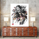 Demon Nezuko sumi-e by Antonio Camarena on GIANT ART - white digital painting