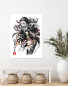 Demon Nezuko sumi-e by Antonio Camarena on GIANT ART - white digital painting