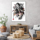 Demon Nezuko sumi-e by Antonio Camarena on GIANT ART - white digital painting