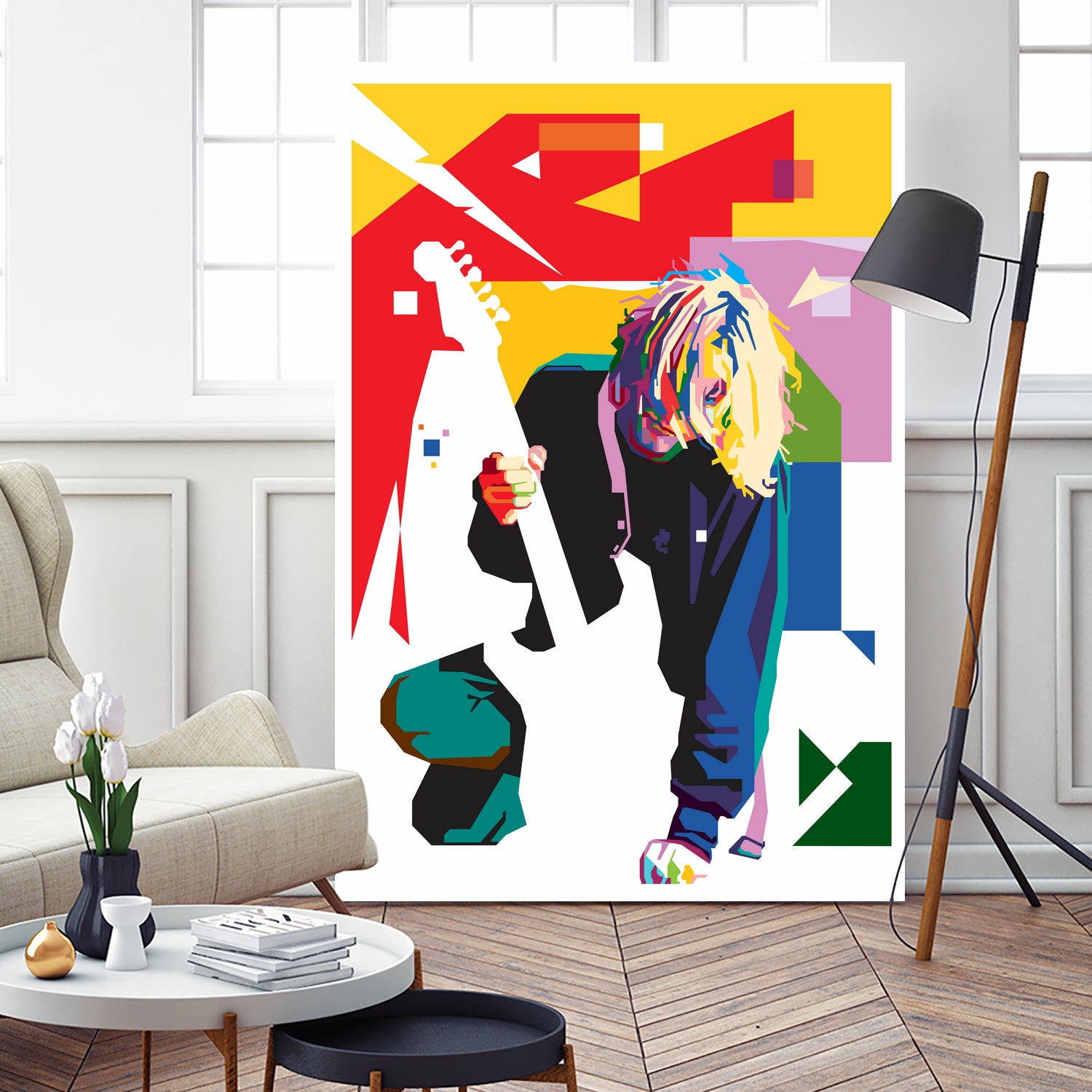 Kurt Cobain in WPAP Art by fajar gunawan on GIANT ART - white digital drawing