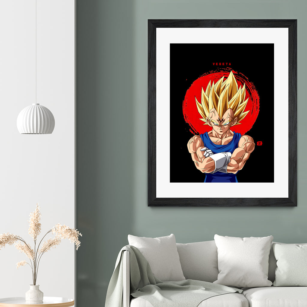 vegeta  pop art illustration by Nafiatul Waqi'ah on GIANT ART - blue digital painting