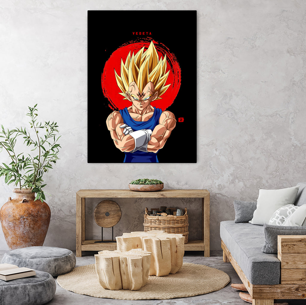 vegeta  pop art illustration by Nafiatul Waqi'ah on GIANT ART - blue digital painting