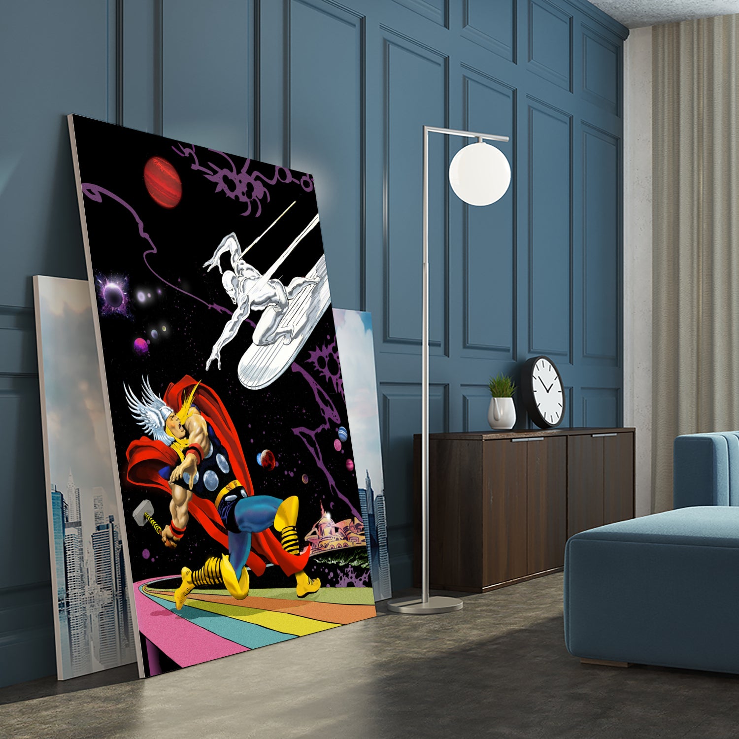 Marvel: Thor vs The Silver Surfer by Dan Avenell on GIANT ART - black digital painting