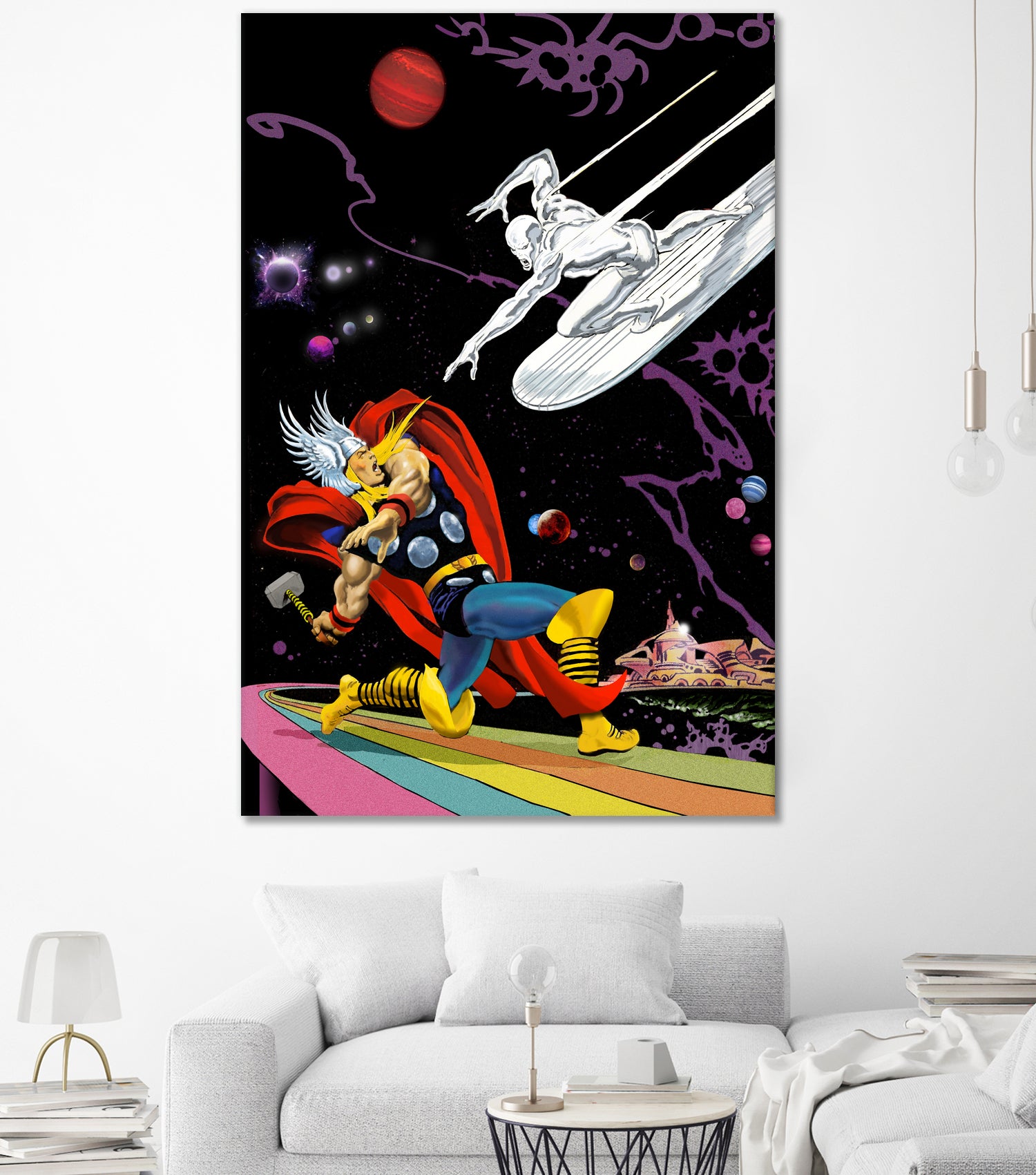 Marvel: Thor vs The Silver Surfer by Dan Avenell on GIANT ART - black digital painting