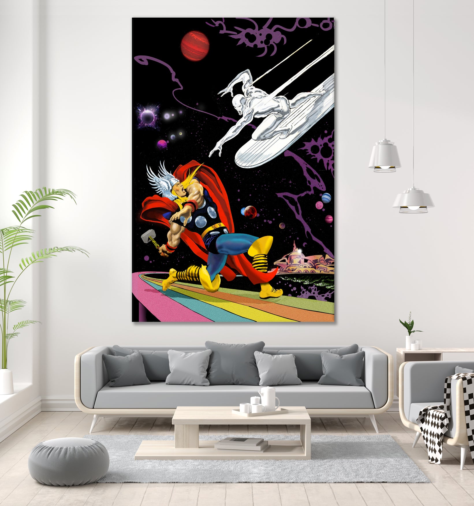 Marvel: Thor vs The Silver Surfer by Dan Avenell on GIANT ART - black digital painting