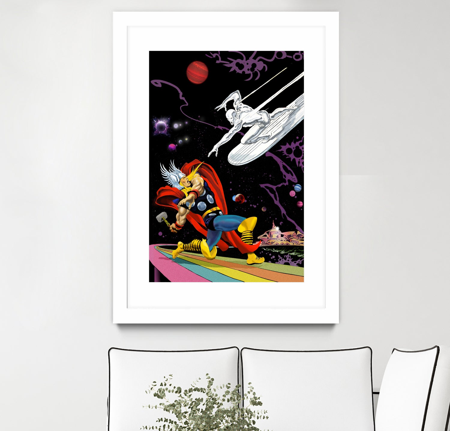 Marvel: Thor vs The Silver Surfer by Dan Avenell on GIANT ART - black digital painting