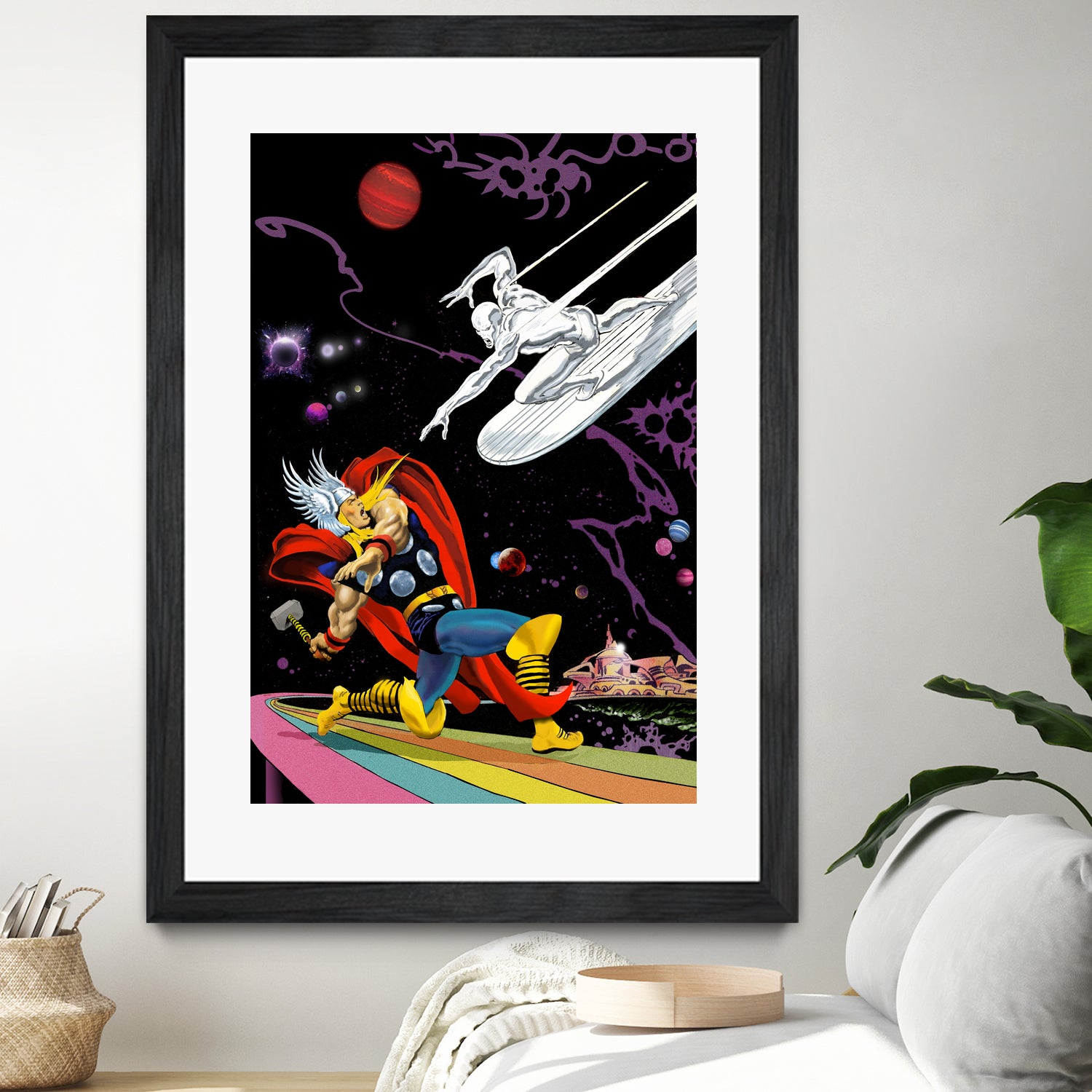 Marvel: Thor vs The Silver Surfer by Dan Avenell on GIANT ART - black digital painting