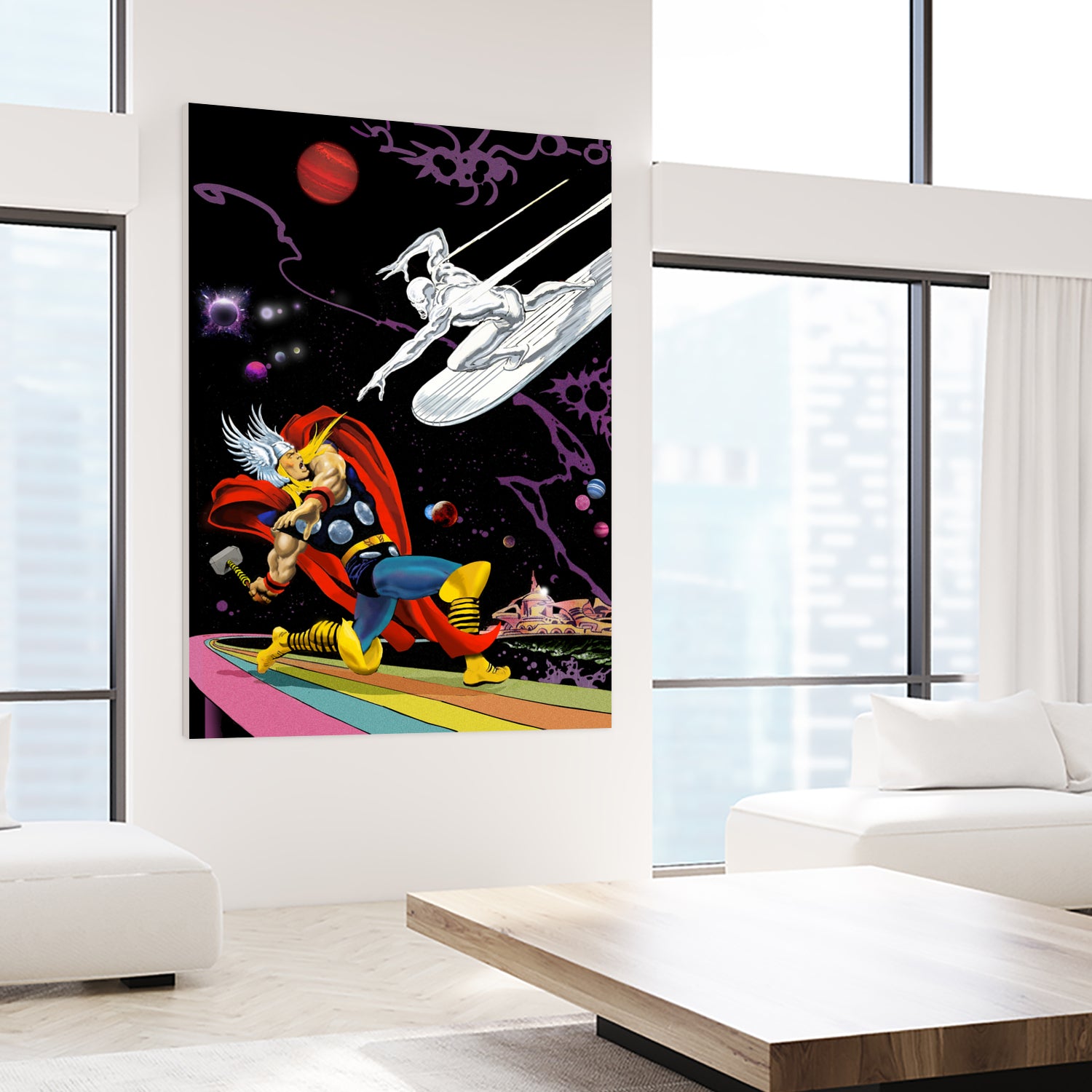 Marvel: Thor vs The Silver Surfer by Dan Avenell on GIANT ART - black digital painting