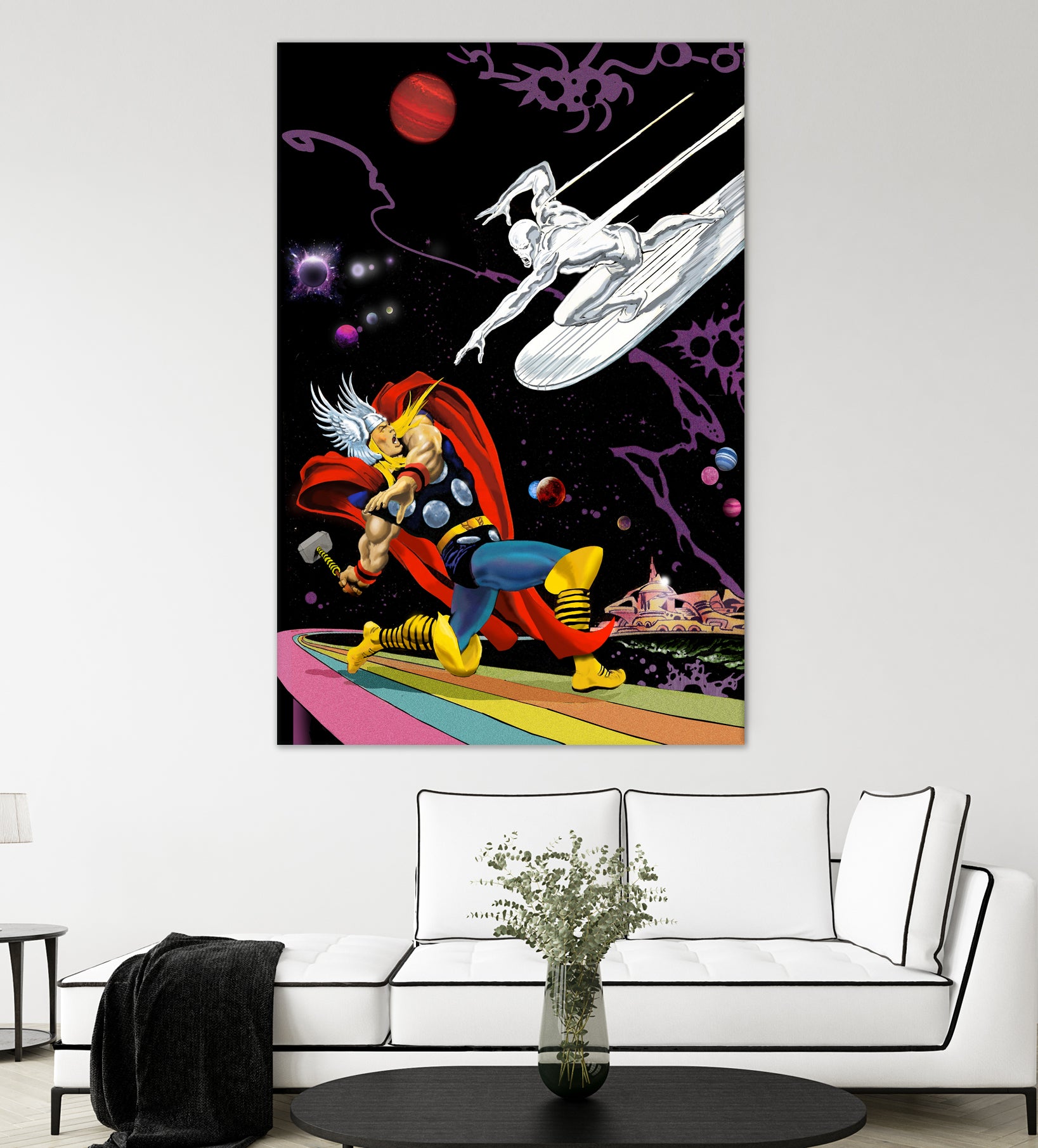 Marvel: Thor vs The Silver Surfer by Dan Avenell on GIANT ART - black digital painting