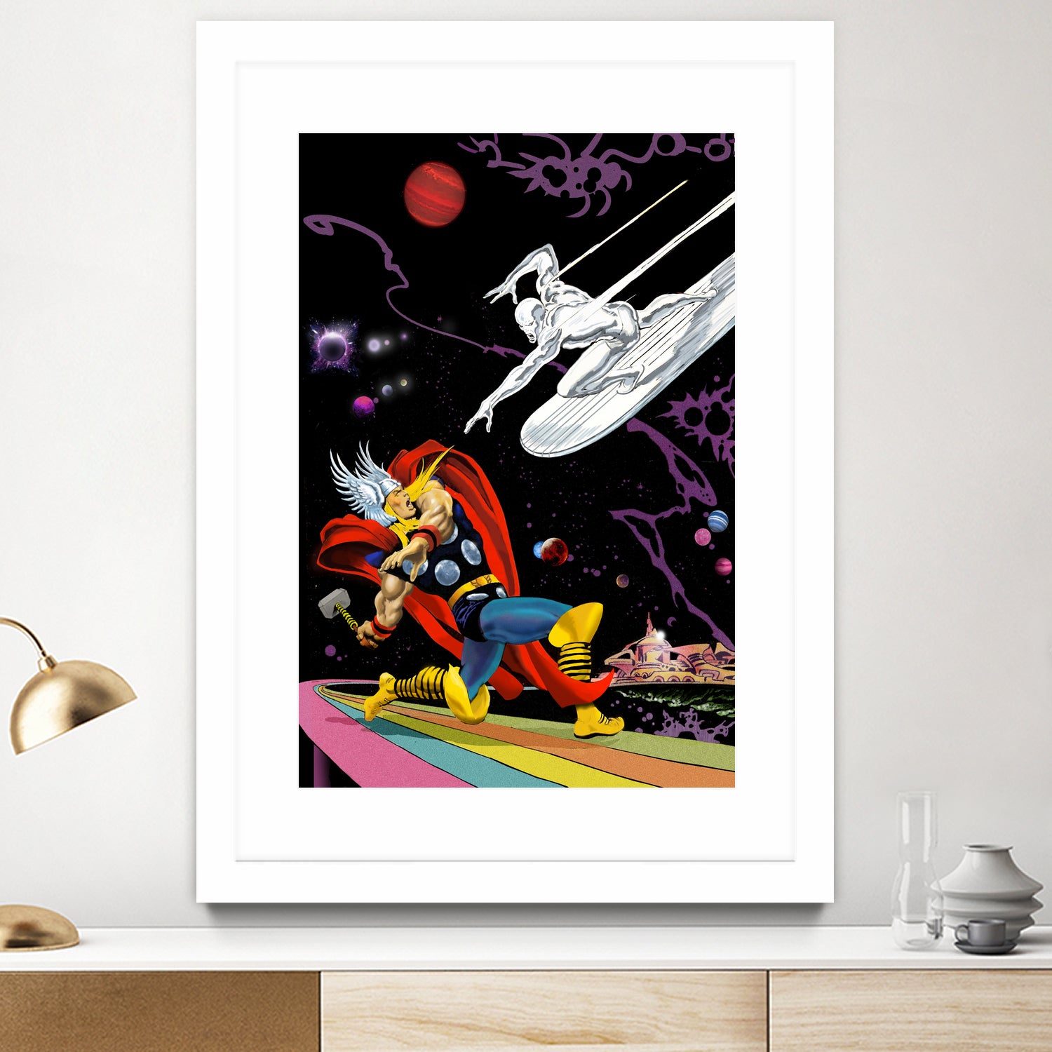 Marvel: Thor vs The Silver Surfer by Dan Avenell on GIANT ART - black digital painting