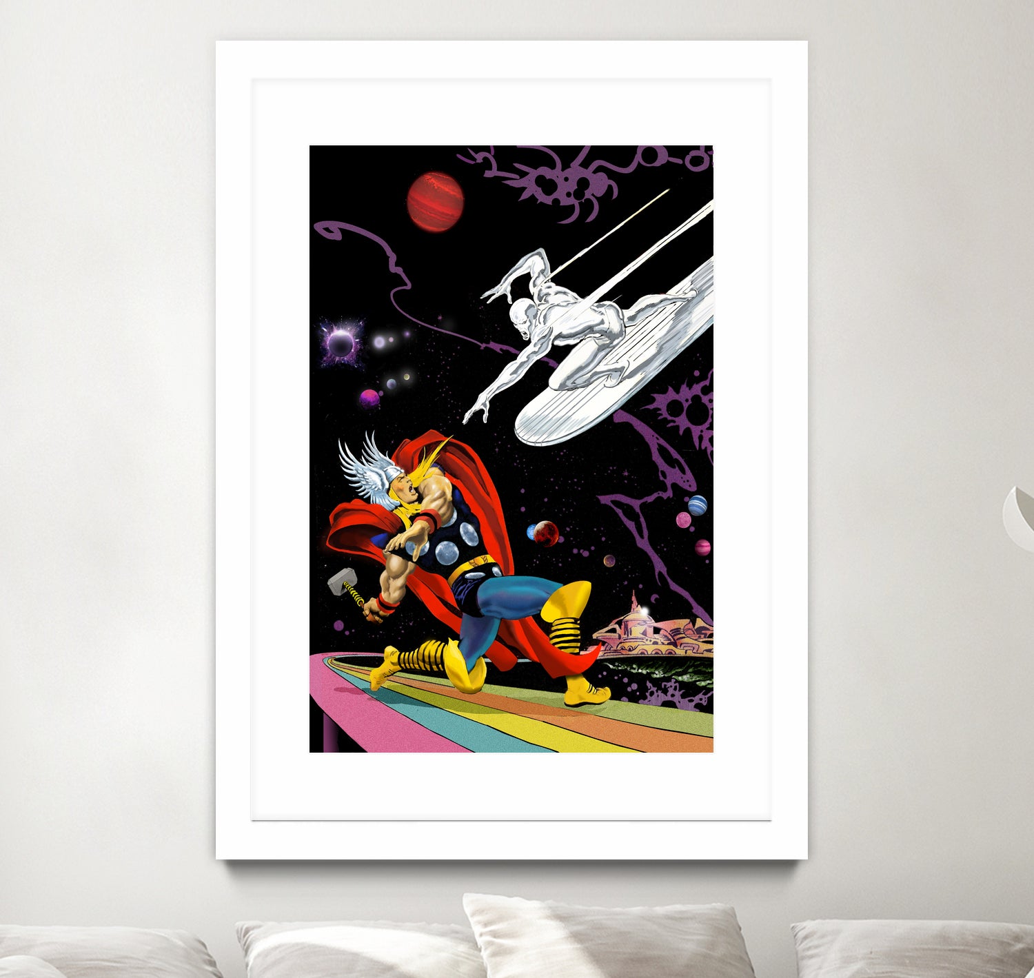 Marvel: Thor vs The Silver Surfer by Dan Avenell on GIANT ART - black digital painting