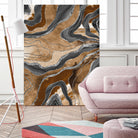 Earthy Marble Agate Silver Glitter Glam #1 (Faux Glitter) by Anita & Bella Jantz on GIANT ART - brown digital painting