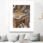 Earthy Marble Agate Silver Glitter Glam #1 (Faux Glitter) by Anita & Bella Jantz on GIANT ART - brown digital painting