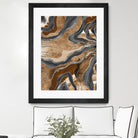 Earthy Marble Agate Silver Glitter Glam #1 (Faux Glitter) by Anita & Bella Jantz on GIANT ART - brown digital painting