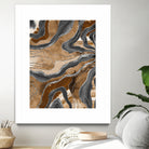 Earthy Marble Agate Silver Glitter Glam #1 (Faux Glitter) by Anita & Bella Jantz on GIANT ART - brown digital painting