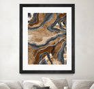 Earthy Marble Agate Silver Glitter Glam #1 (Faux Glitter) by Anita & Bella Jantz on GIANT ART - brown digital painting