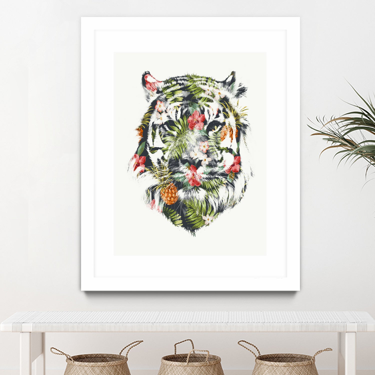 Tropical Tiger by Robert Farkas on GIANT ART - green digital drawing