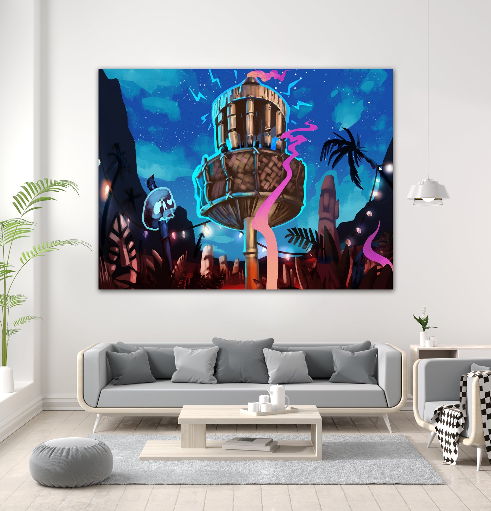 Tiki Golf by Mike Inscho on GIANT ART - blue digital painting