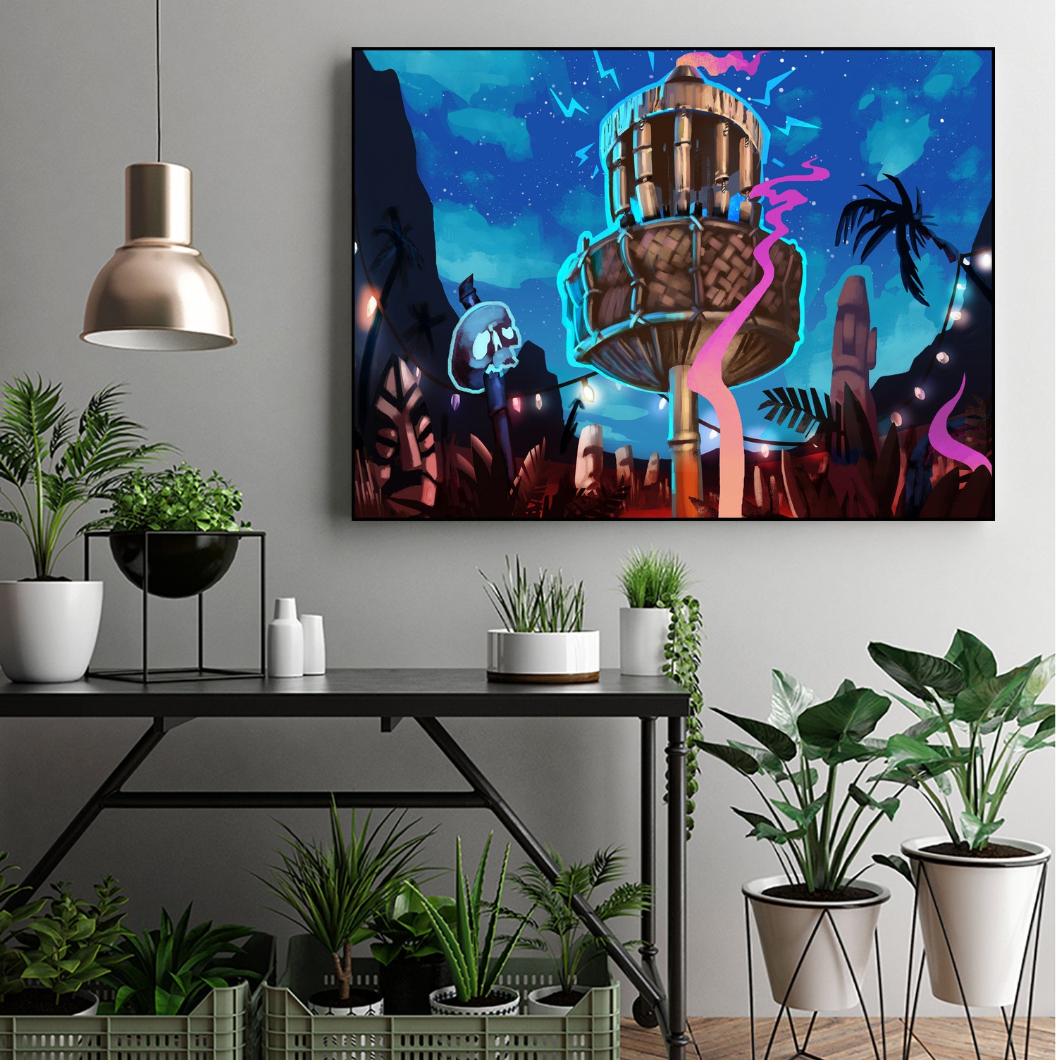 Tiki Golf by Mike Inscho on GIANT ART - blue digital painting