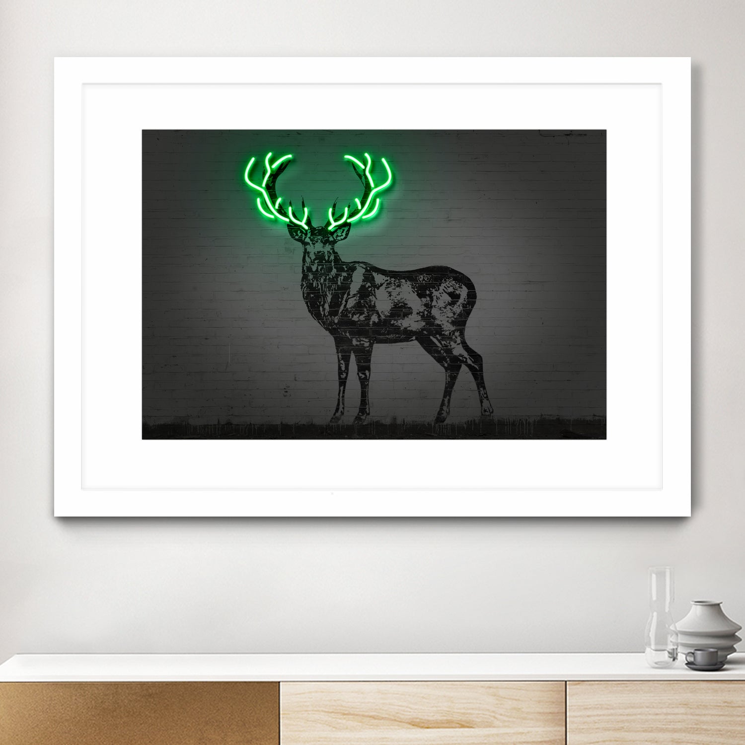 Deer by Octavian Mihai Mielu on GIANT ART - green digital drawing