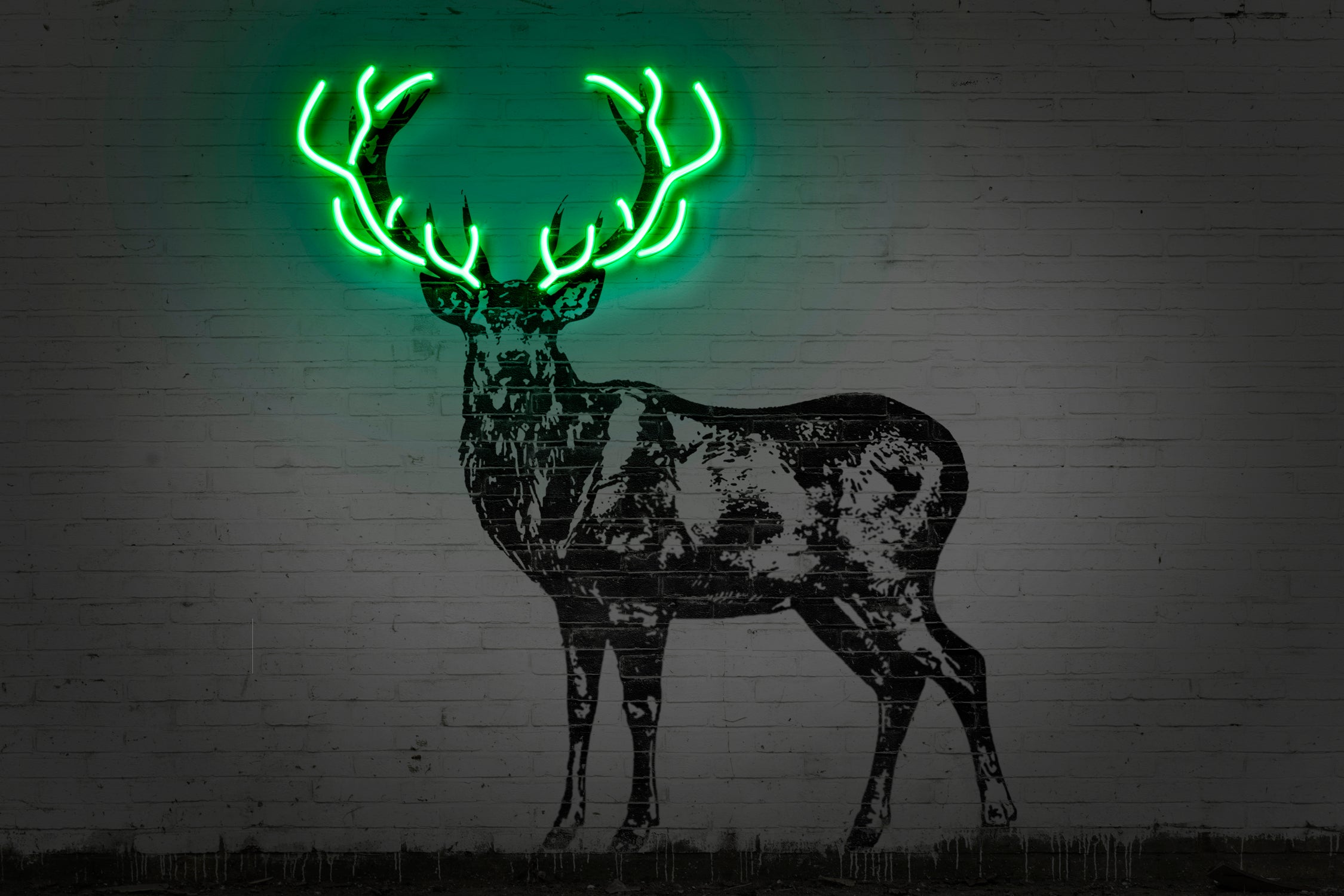 Deer by Octavian Mihai Mielu on GIANT ART - green digital drawing