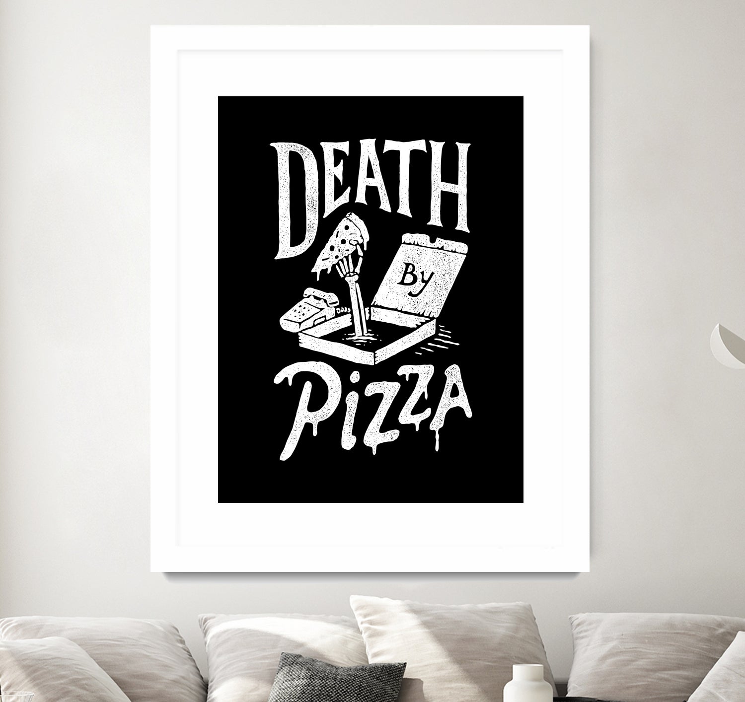 Death by Pizza by Tatak Waskitho on GIANT ART - black typography