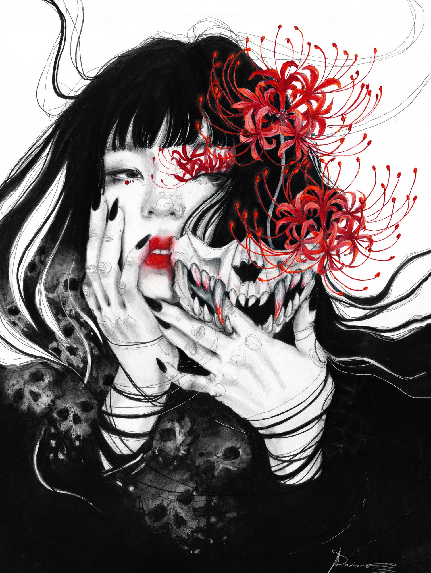 Hell Girl by Doriana Popa on GIANT ART - black mixed media