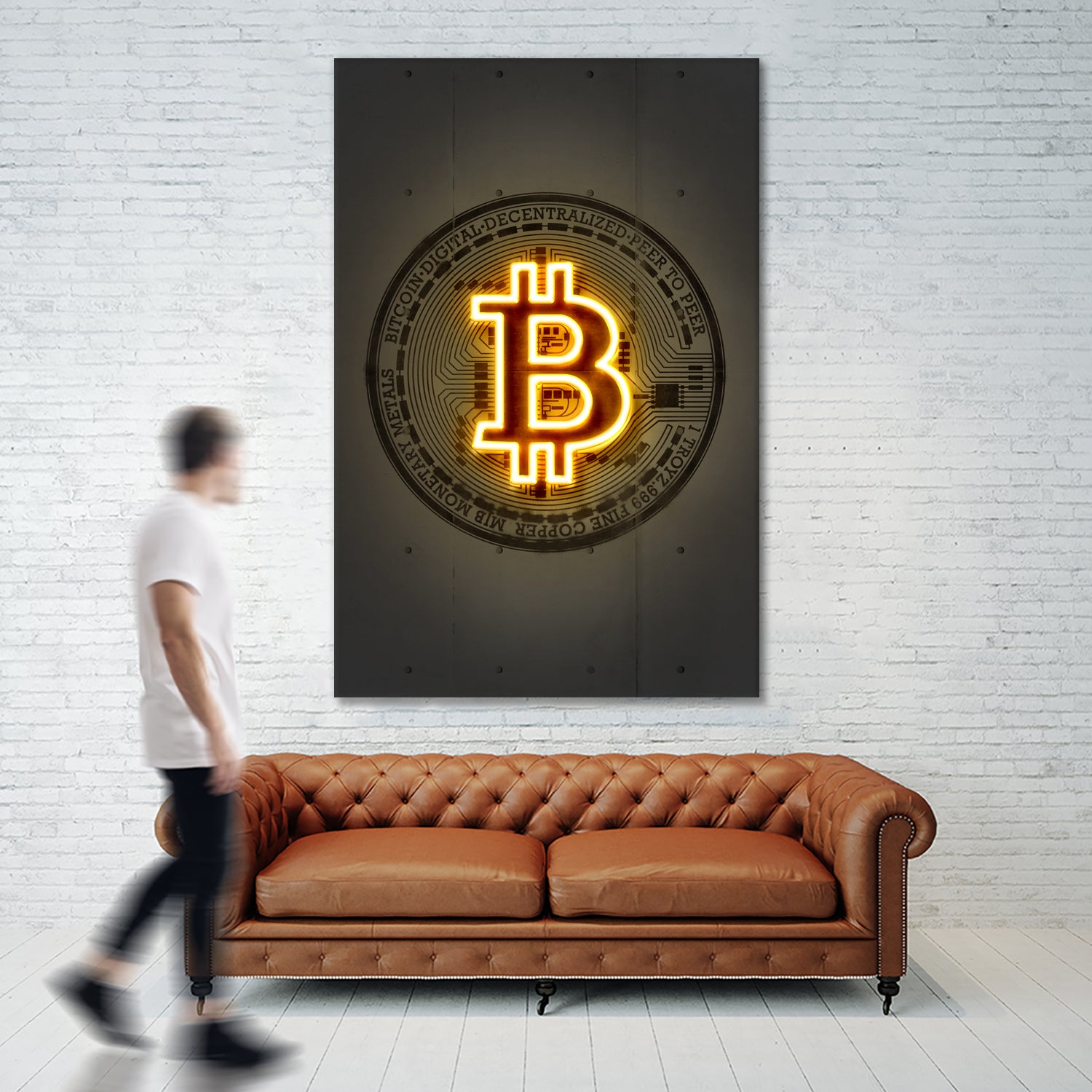 Bitcoin by Octavian Mihai Mielu on GIANT ART - yellow digital drawing