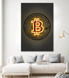 Bitcoin by Octavian Mihai Mielu on GIANT ART - yellow digital drawing