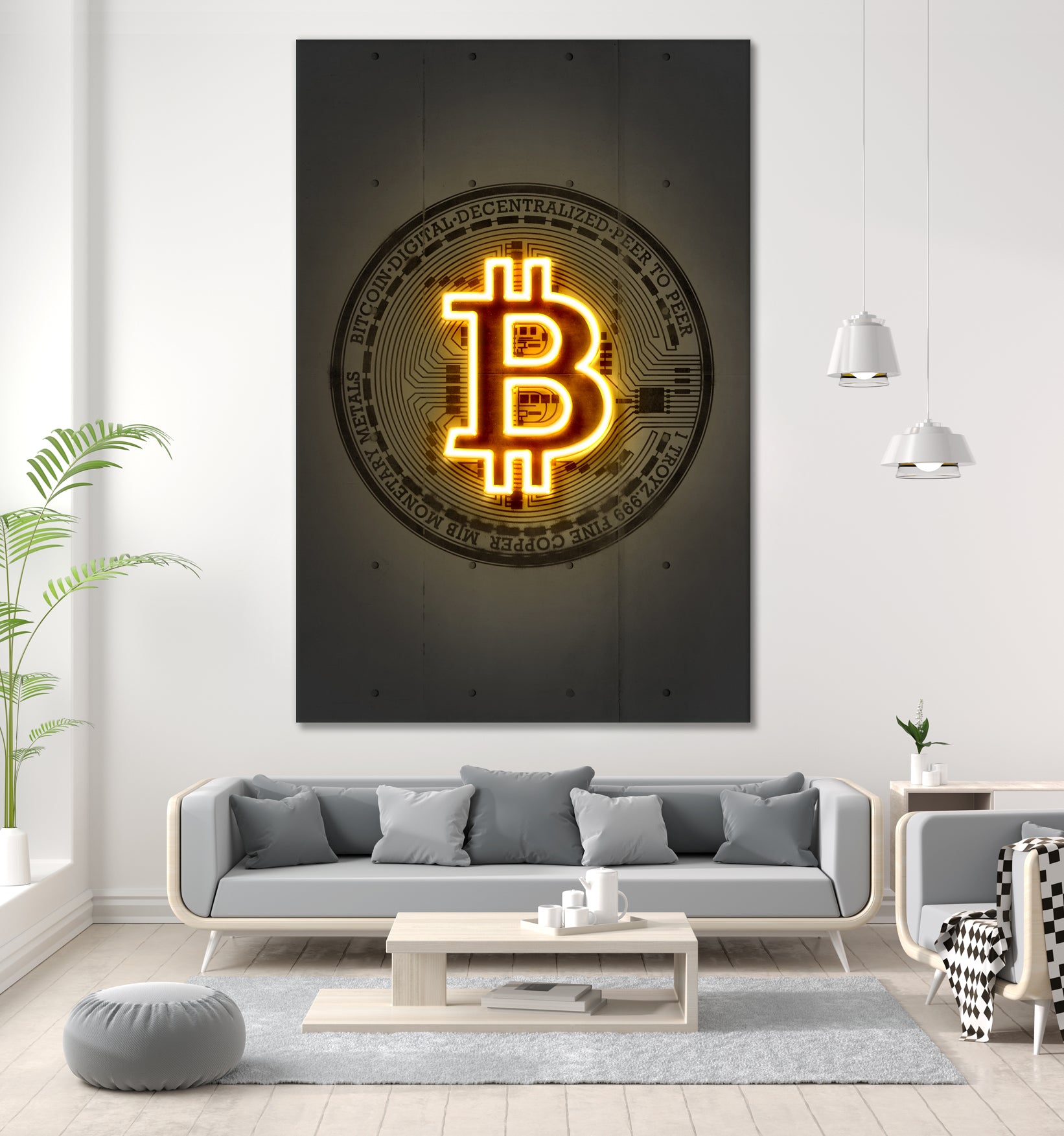 Bitcoin by Octavian Mihai Mielu on GIANT ART - yellow digital drawing